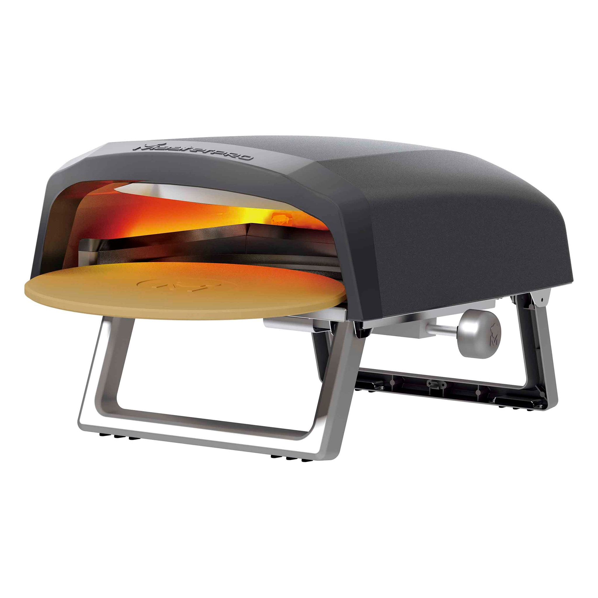 Horno de Pizza a Gas Giratorio 32,5×32,5 cm – Hasta 500 ºC, Cocción Rápida y Uniforme MasterPRO