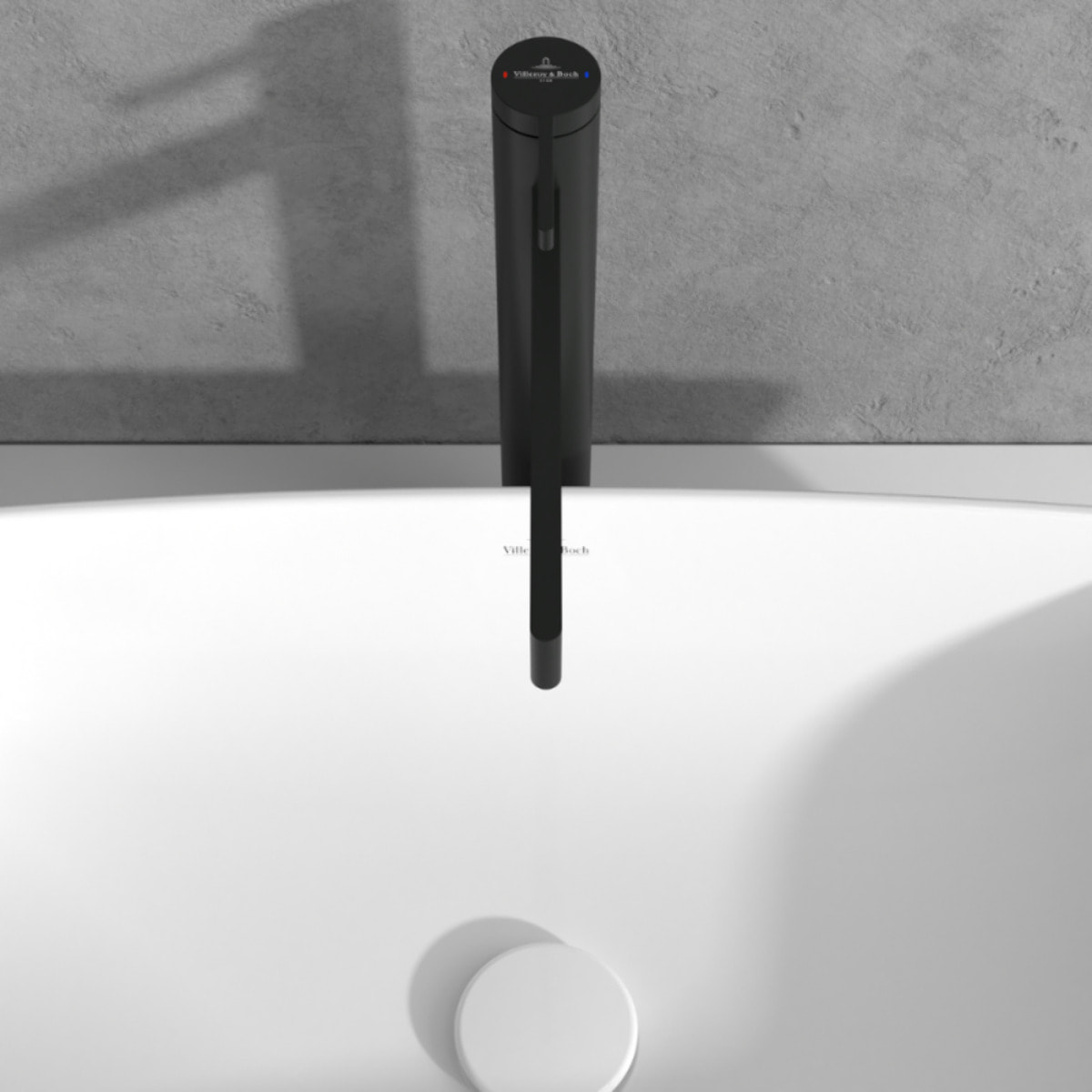 Mitigeur lavabo droit surélevé Dawn sans tirette Noir mat