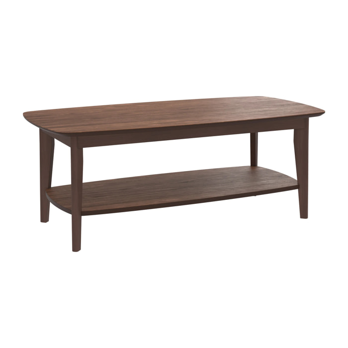 Table basse rectangulaire en bois foncé - Sadi