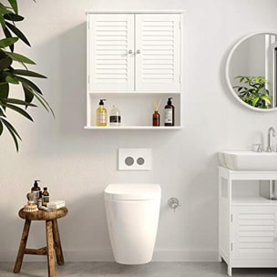 Pensile da bagno bianco BBC27WT con ante a persiana