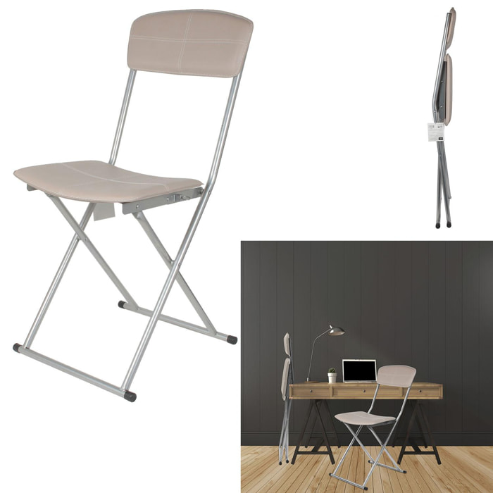 CHAISE PLIABLE PU BEIGE