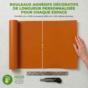 Rouleau adhésif décoratif Vinyle au Mètre - Noisette - Sticker Lavable Imperméable Mur Cuisine Meubles