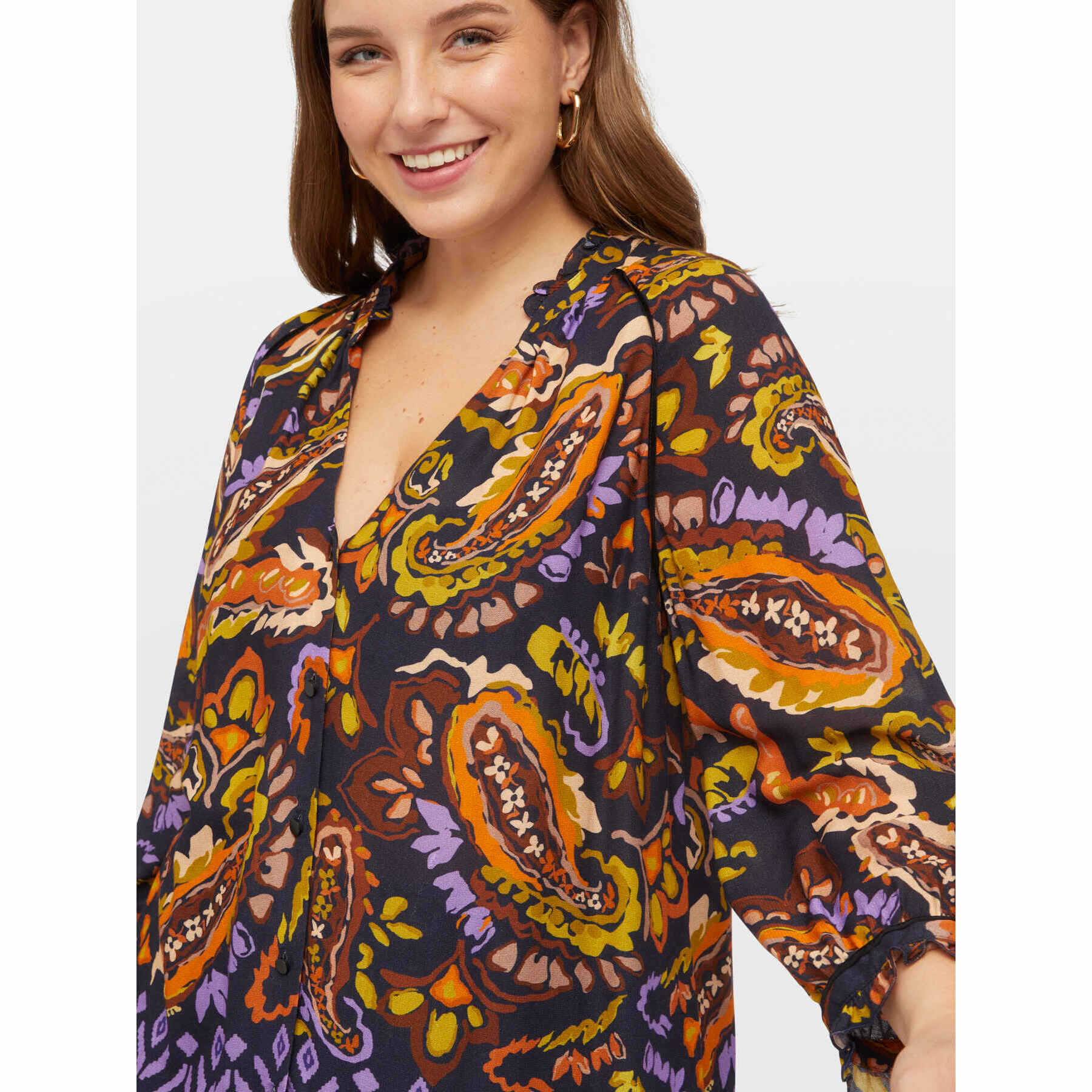 Fiorella Rubino - Blusa con estampado paisley - Violeta