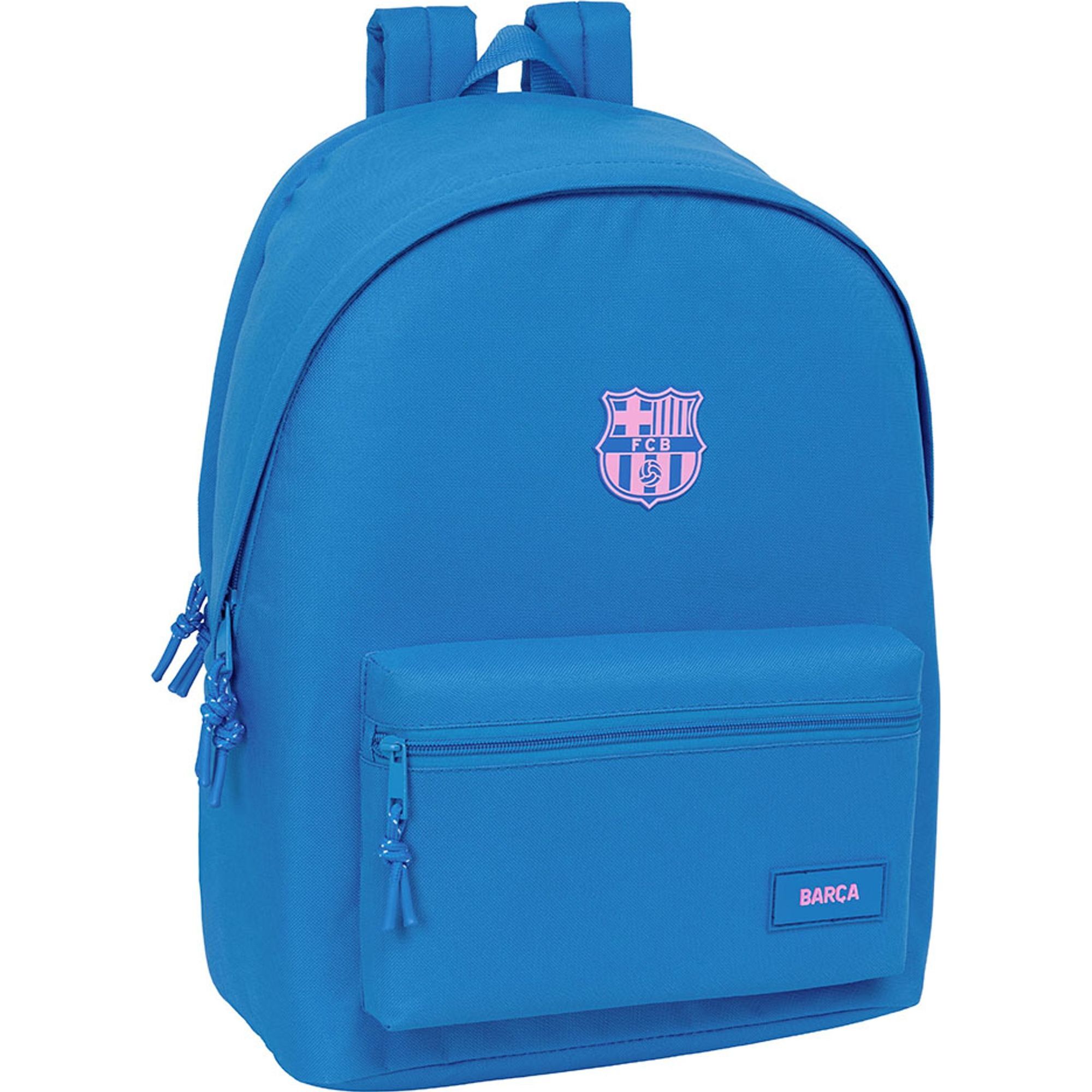 Mochila doble para portatil 15,6"+usb f.c.barcelona chica indigo