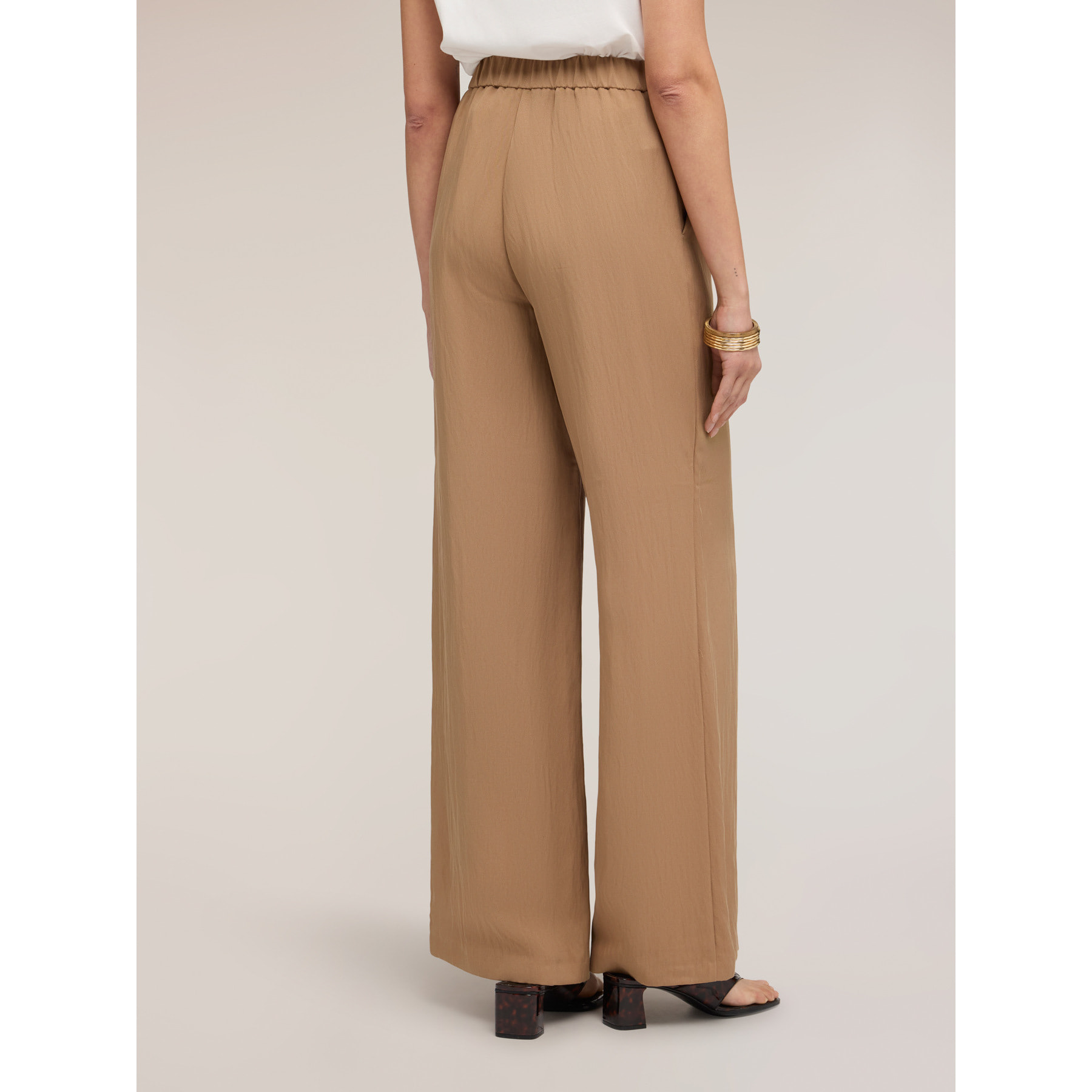 Motivi - Pantalones palazzo mezcla de lyocell - Beige