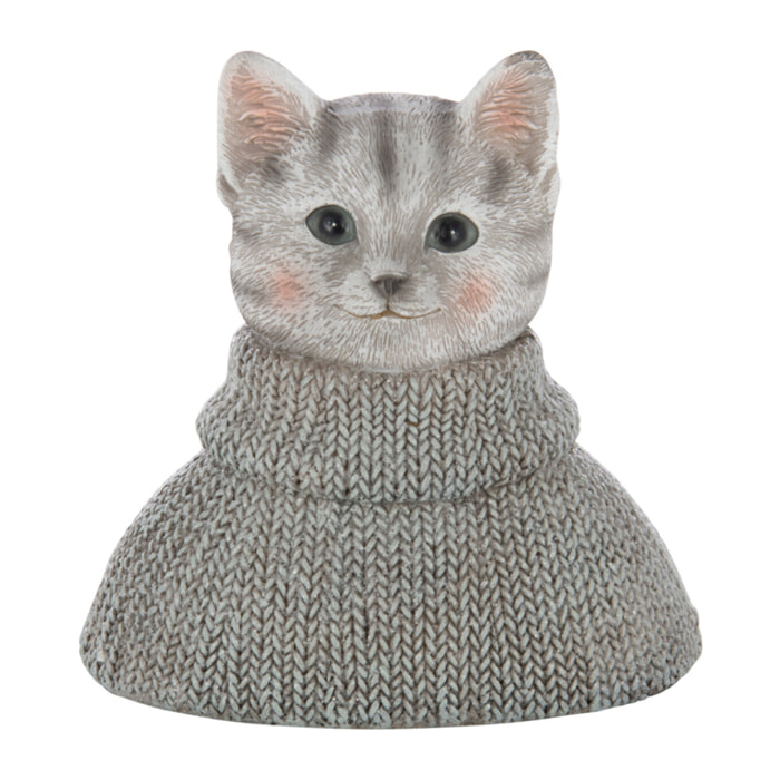 J-Line figurine Chat Pull Buste - polyrésine - bleu/blanc