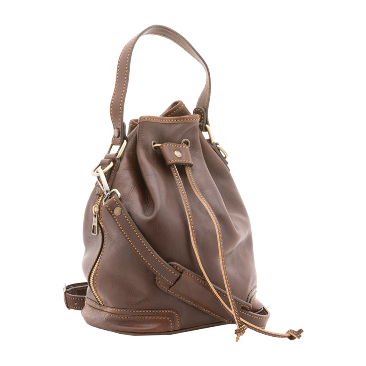 Borsa a secchiello  unisex In Vera pelle Made in Italy 24x30x16 cm