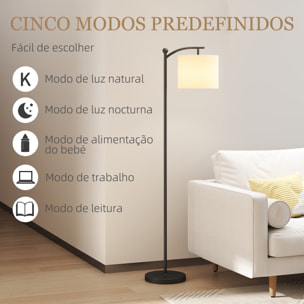 Lámpara de Pie LED Regulable Lámpara de Pie para Salón con Temperaturas de Color Ajuste Continuo 11 Niveles Control Remoto Temporizador de 60 Minutos para Dormitorio Oficina Sala de Estar Negro
