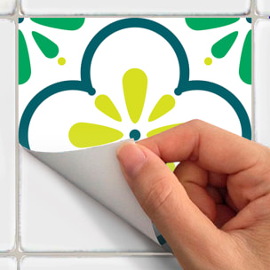 Stickers muraux - Sticker Mural Carrelage adhésif Cuisine Salle de Bain - 30 STICKERS CARREAUX DE CIMENT AZULEJOS LUCILIA