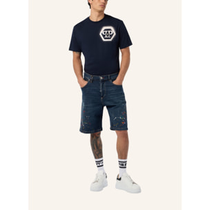 PHILIPP PLEIN Denim Shorts Paint
