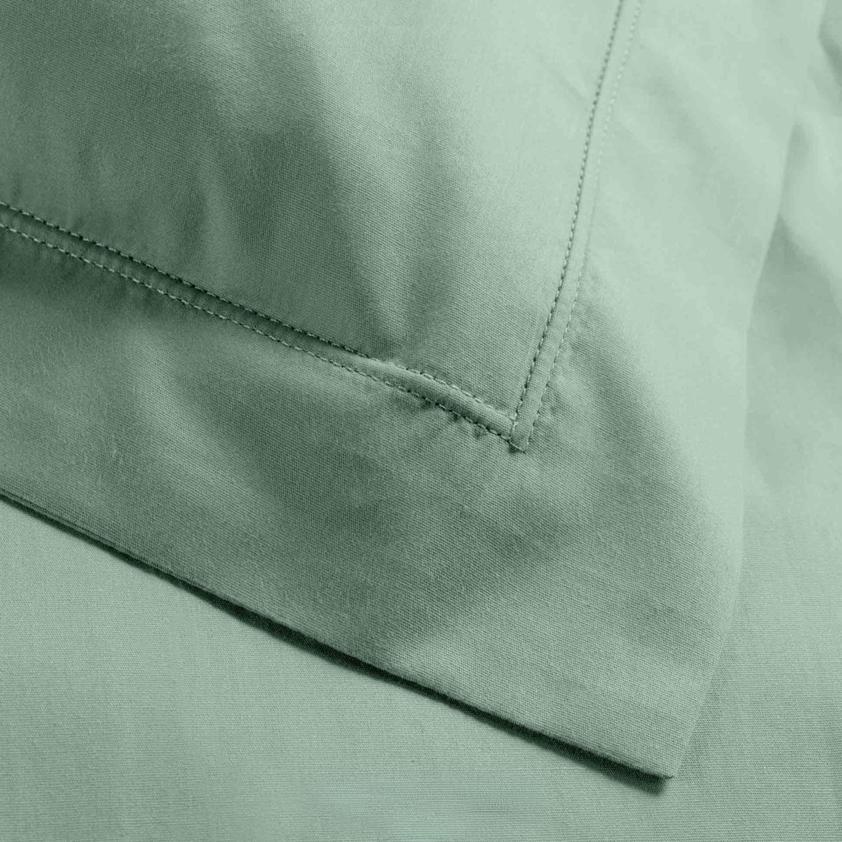 Taie d'oreiller volant plat 100% percale de coton ORIGINE - Vert tilleul