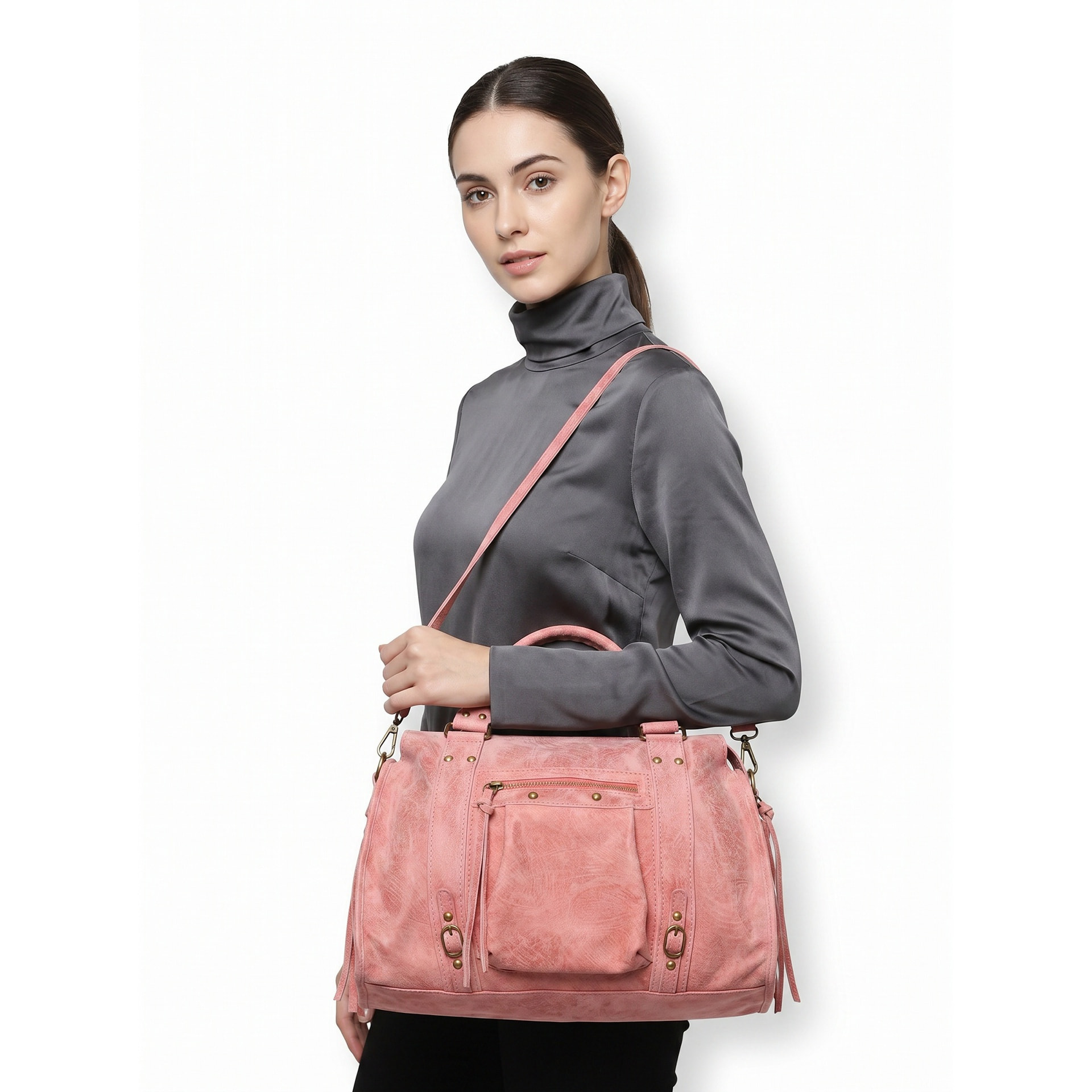 Borsa a spalla da donna - Modello Clara - Vera pelle - 41.0 x 28.0 x 13.0 cm