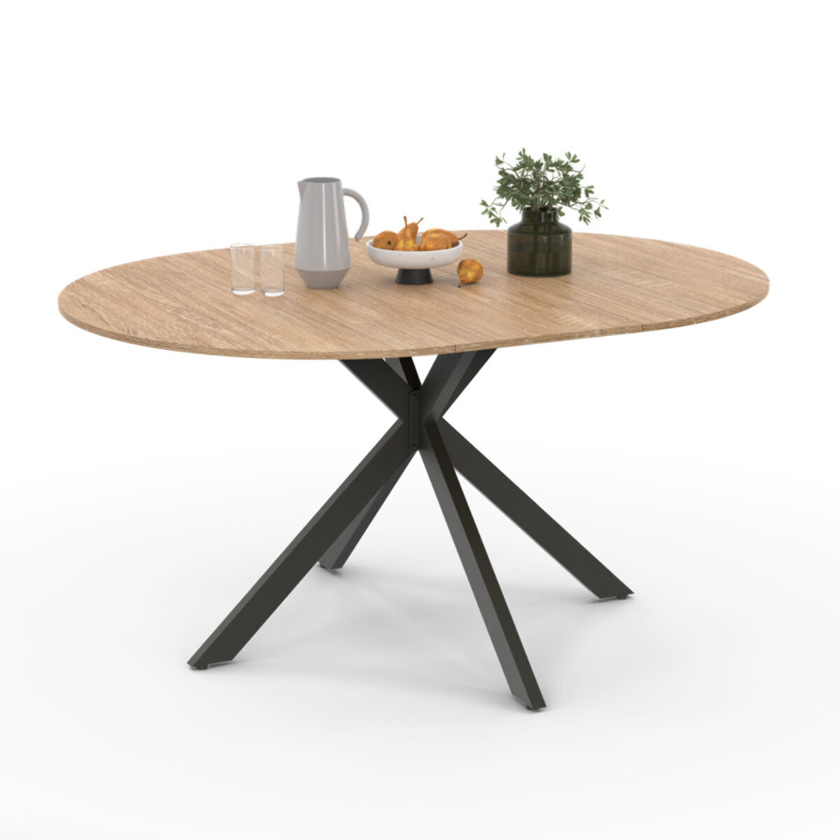 Table repas extensible Soline - Bois / Noir
