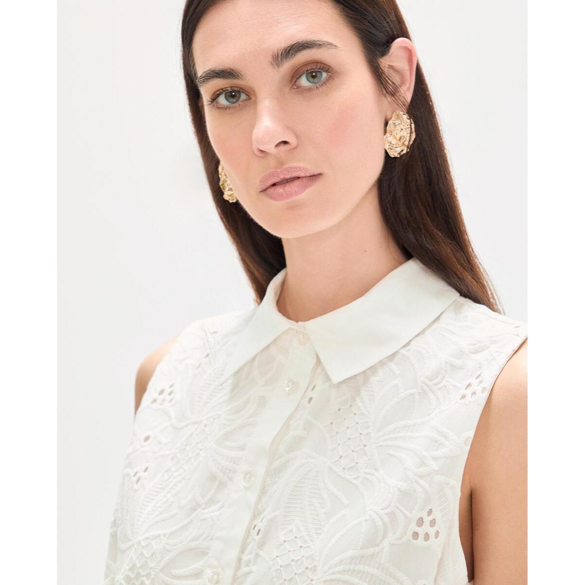 abito midi con colletto a camicia e cintura