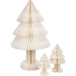 J-Line décoration Sapin De Noël Pliable - papier - blanc - large