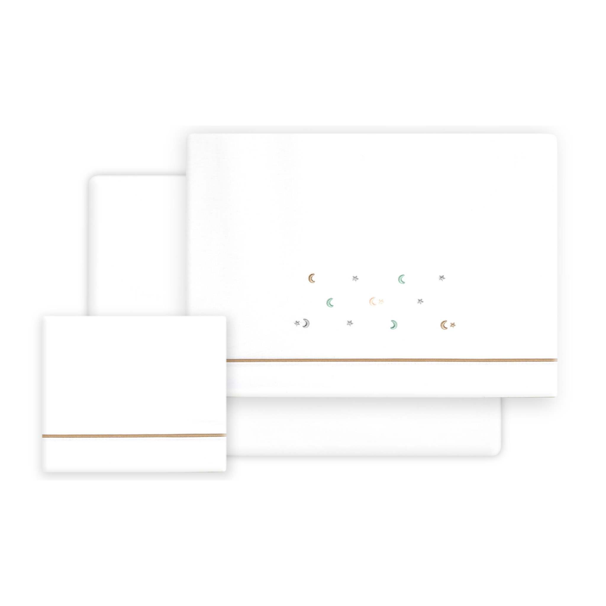 Triptico Cuna Estrella Luna Multicolor + Broche Bco/Beig