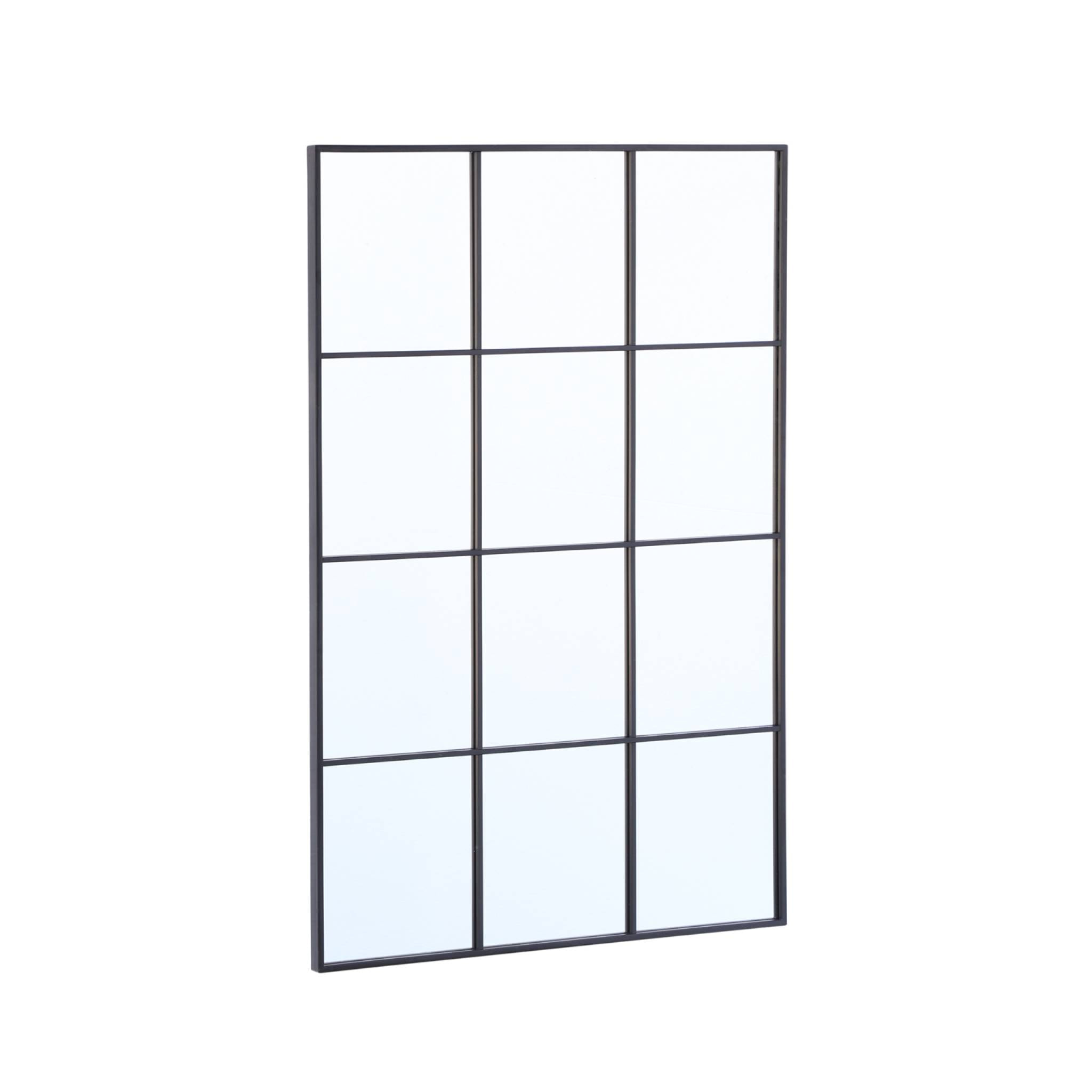 Miroir rectangulaire industriel acier noir - 80 x 120 x 2.5 cm - Terry