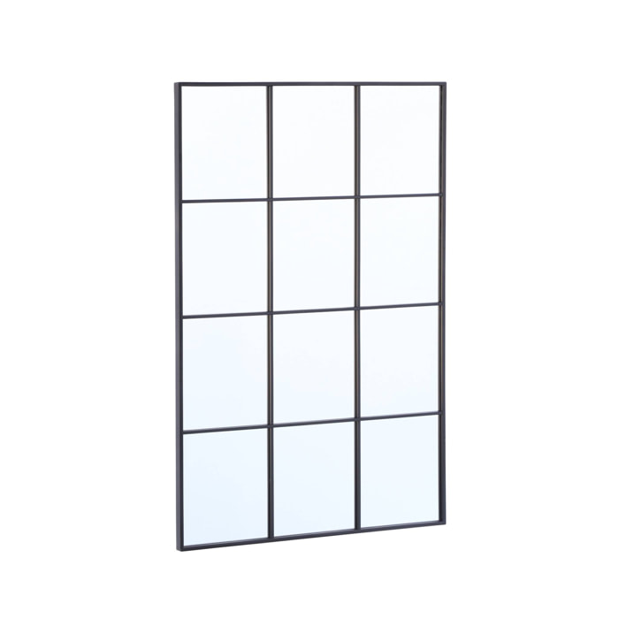Miroir rectangulaire industriel acier noir - 80 x 120 x 2.5 cm - Terry