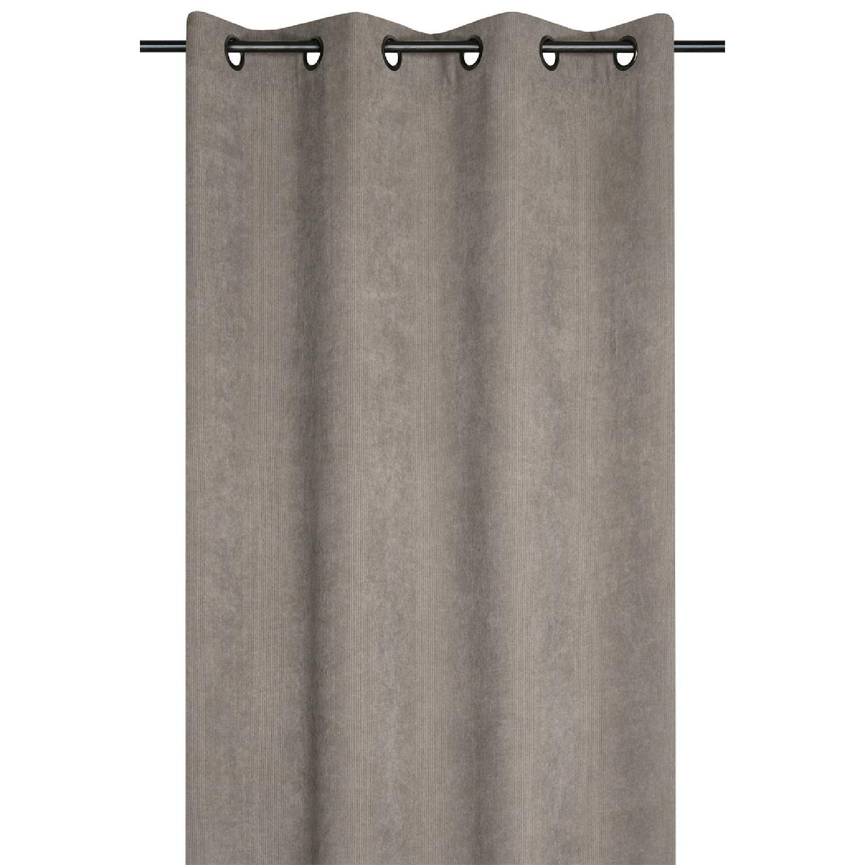 Rideau à oeillets en velours côtelé - Taupe