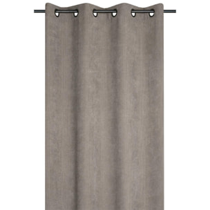 Rideau à oeillets en velours côtelé - Taupe