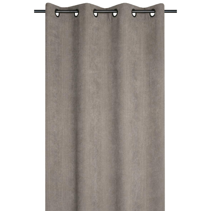 Rideau à oeillets en velours côtelé - Taupe
