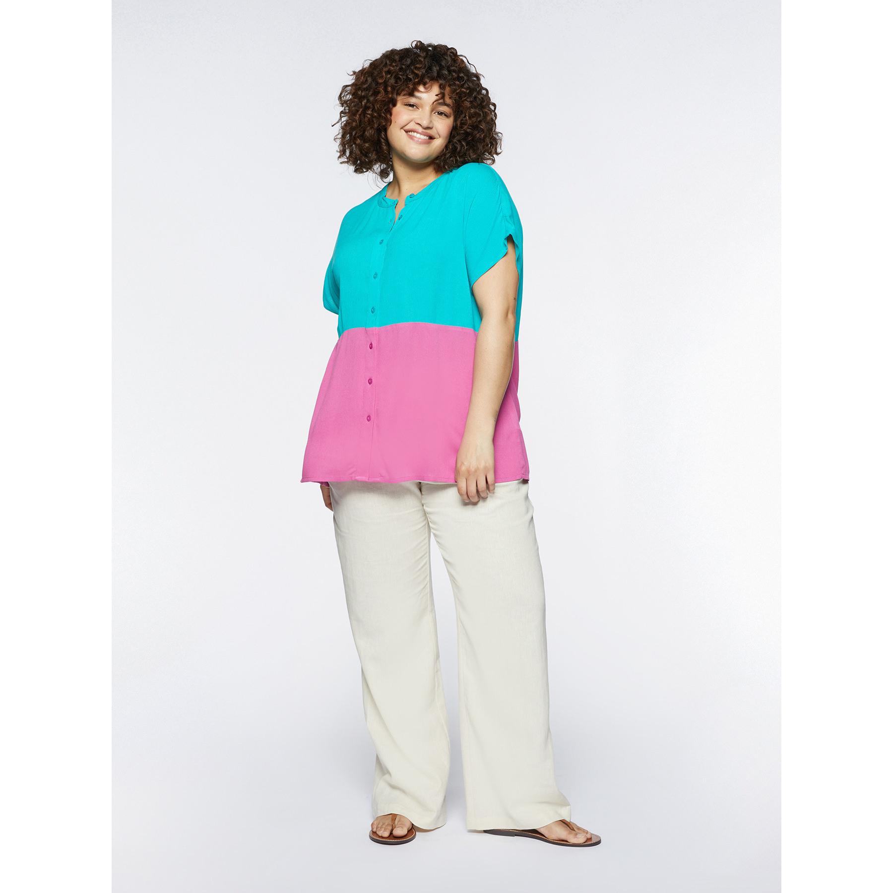 Fiorella Rubino - Blusa bicolor - Fuchsia