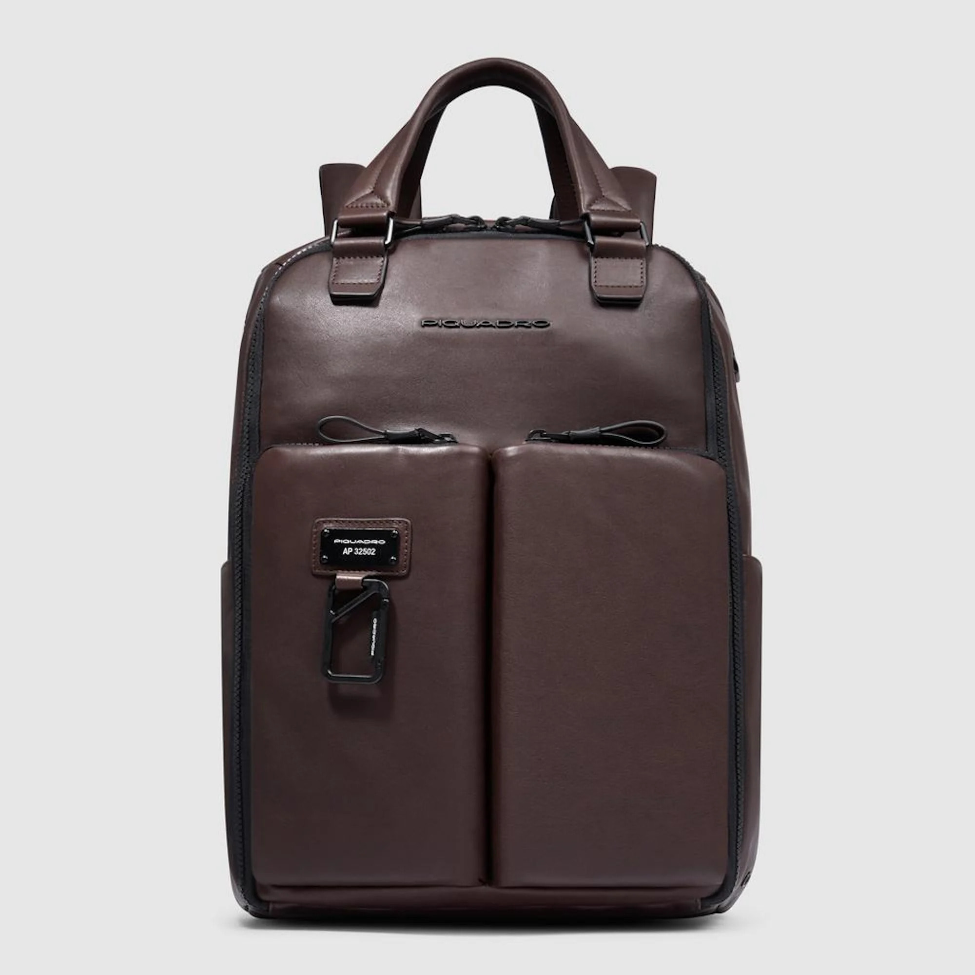 Piquadro Zaino da viaggio in pelle porta pc e iPad® con protezioni antiurto e RFID