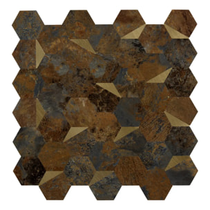 Lot de 2 stickers muraux Mina 31x30cm hexagones marrons