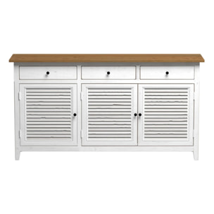 Buffet en bois recyclé blanc effet vieilli - Casa