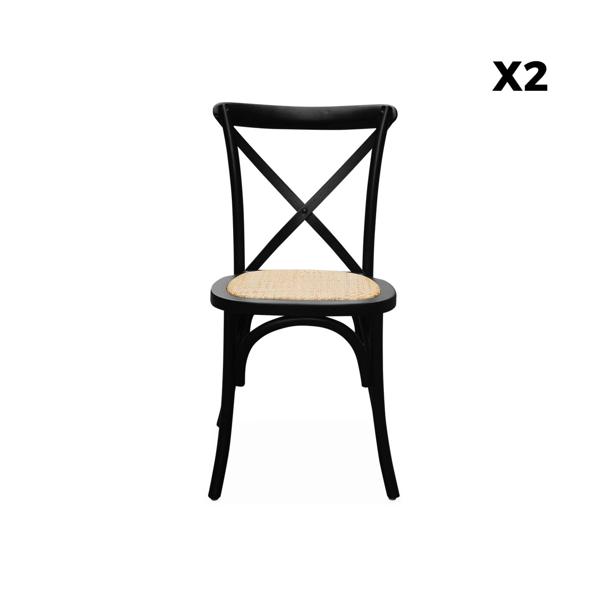 Chaise de bistrot vintage bois (lot de 2) BELLEVILLE