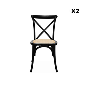 Chaise de bistrot vintage bois (lot de 2) BELLEVILLE