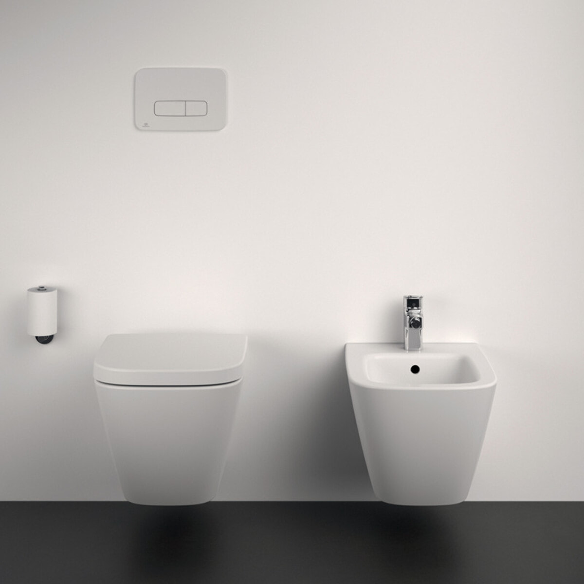 WC suspendu compact sans bride I.Life S RimLS+ avec abattant frein de chute