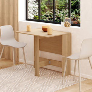 Table à manger dépliable Faustine bois et lattes 103cm