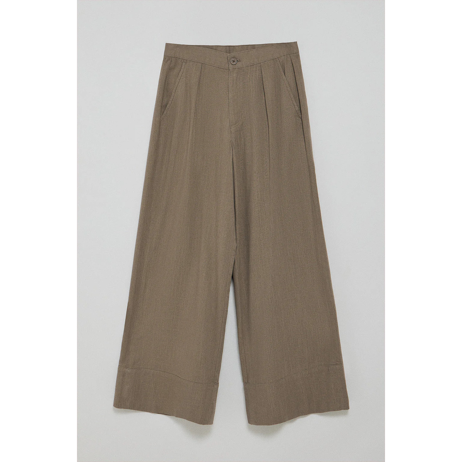 Pantaloni Deia color tortora in cotone e lino con particolari Polo Club