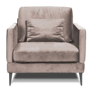 Fauteuil Splendido Velours Beige - 1 Place