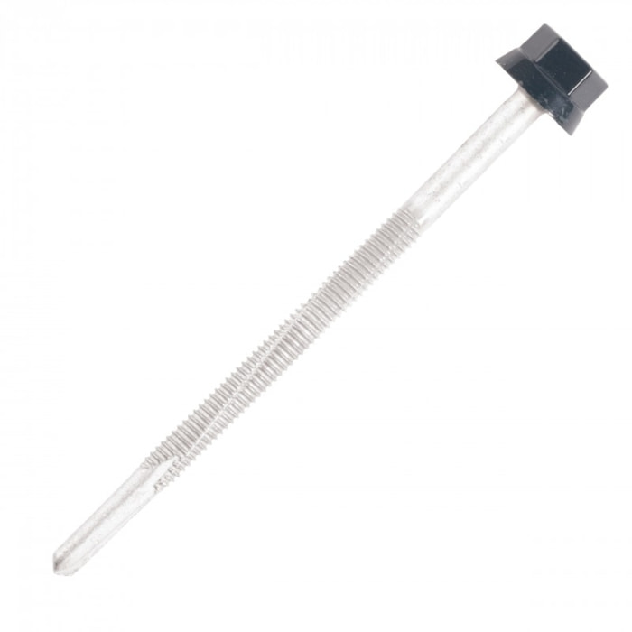 Vis bac acier SCELL-IT sommet nervure Support métal IPN - Ø5.5 x 85 mm - TH12 - Anthracite RAL7016 - Sachet de 100 - ZTP-55085-7016