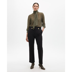 Camicia con logo e fiocco al collo