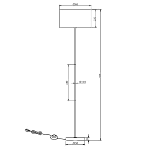 Lámpara de pie Kai de Ratán natural, altura 160 cm