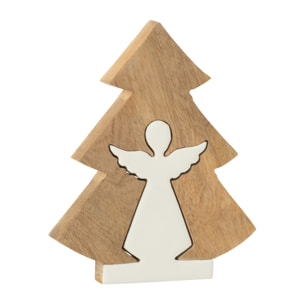J-Line décoration Ange dans Arbre - bois - blanc/naturel - small
