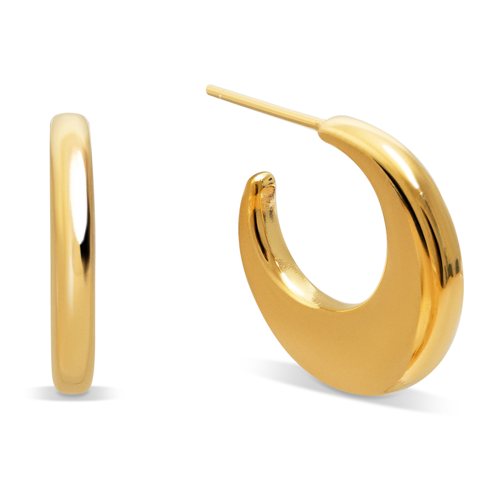 Pendientes Aro Lunette Acero Baño Oro