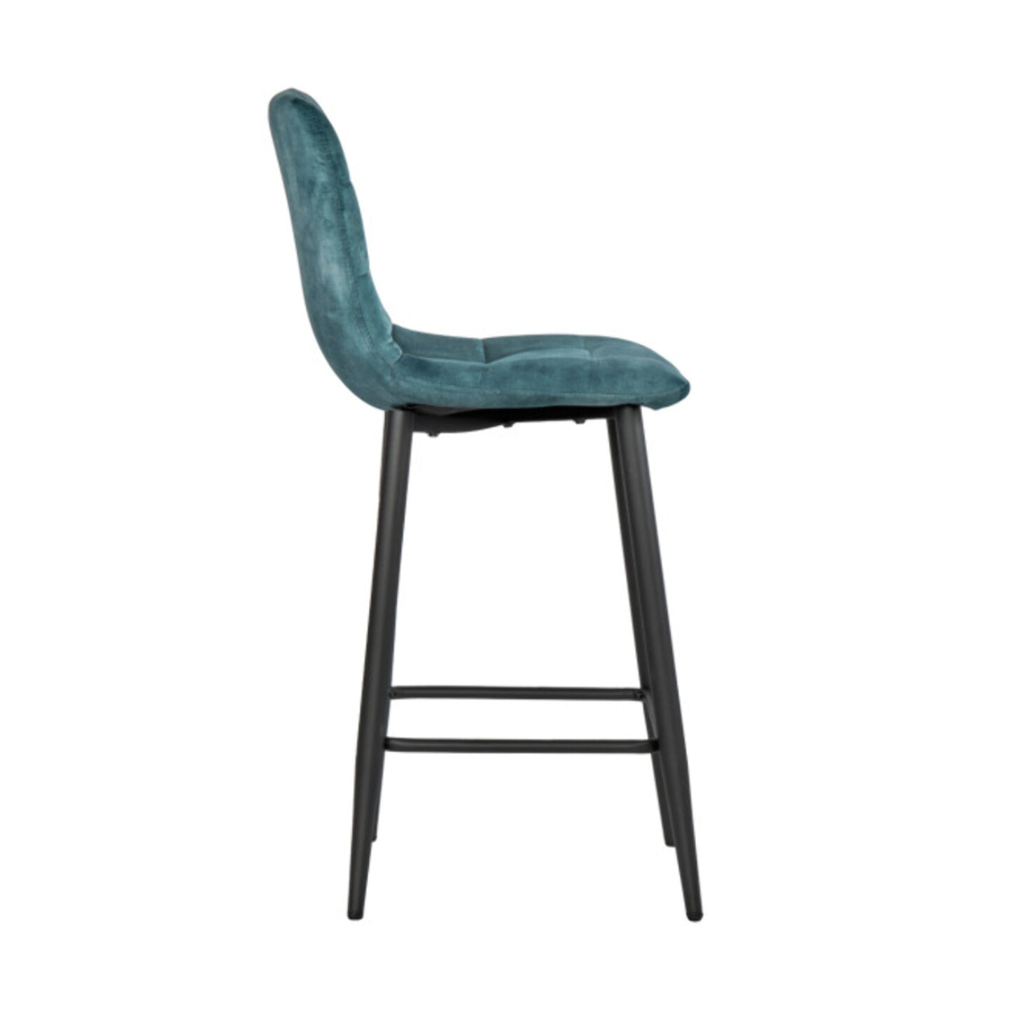 Chaise de bar capitonnée en velours - HERBY