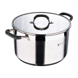Olla Ø28x16,5cm de 9,5Len Acero inoxidable MIDNIGHT con tapa Bergner