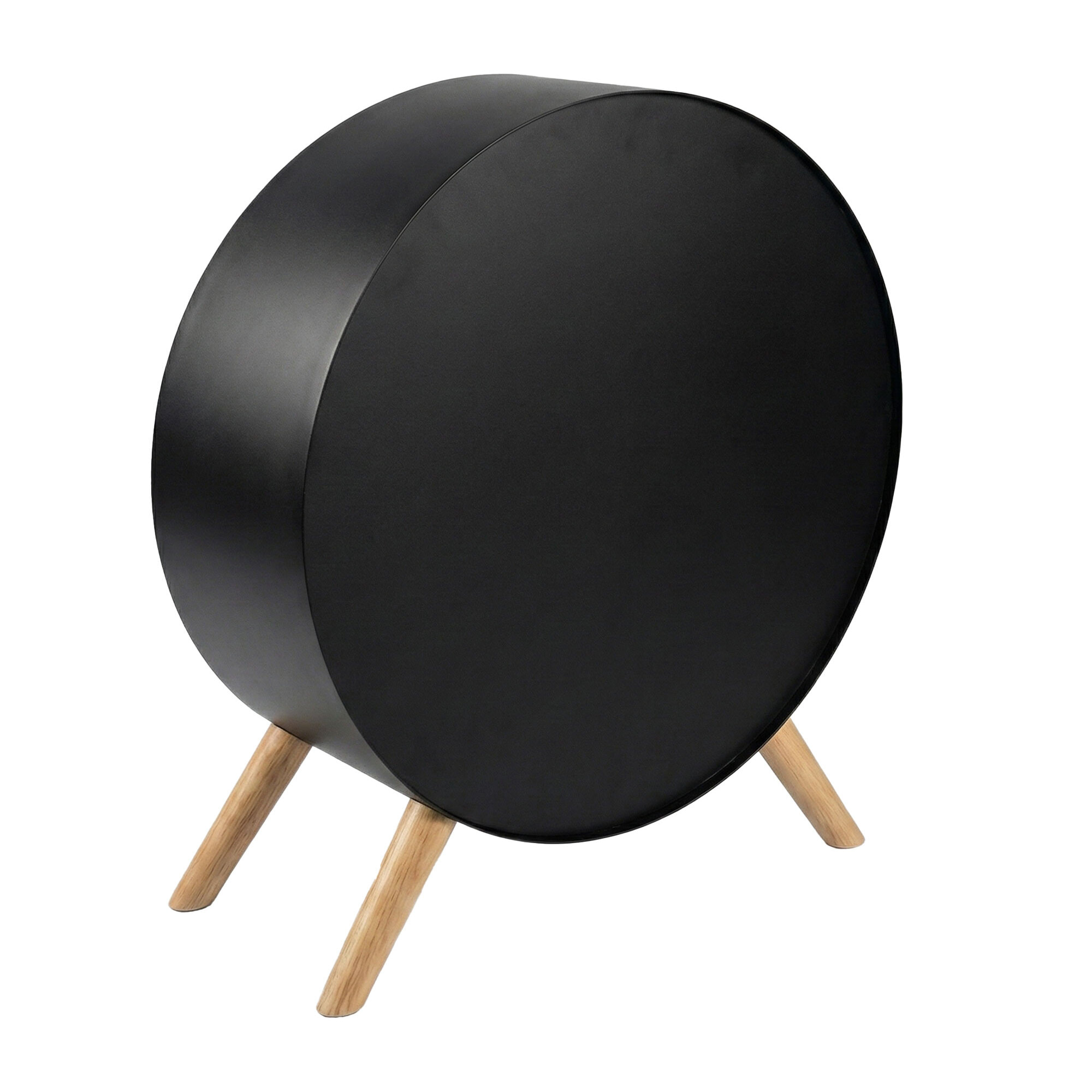 Venere - Camino a Bioetanolo da Pavimento 60x72x30 cm con Bruciatore 1 Litro e Piedi in Legno di Pino Nero