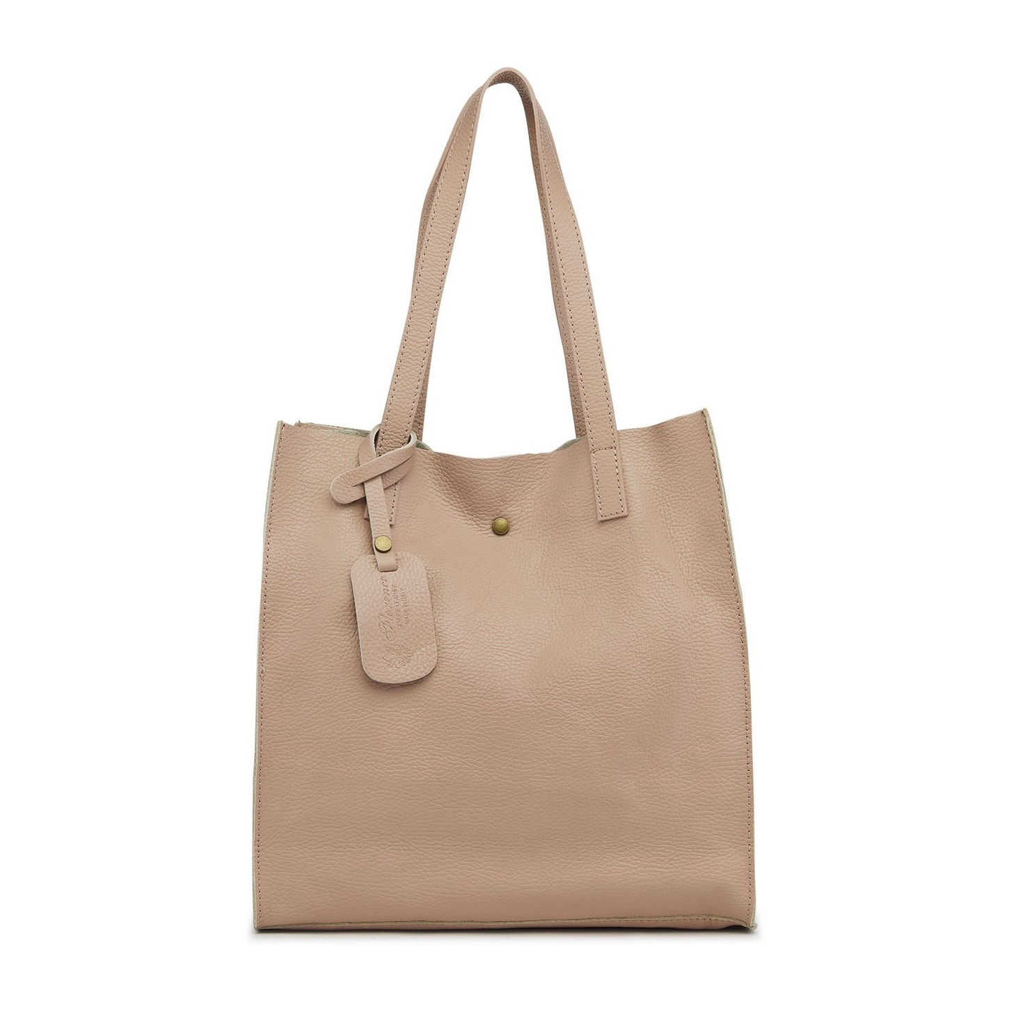 Borse Donna colore Beige-in pelle Made in Italy 33x38x15cm