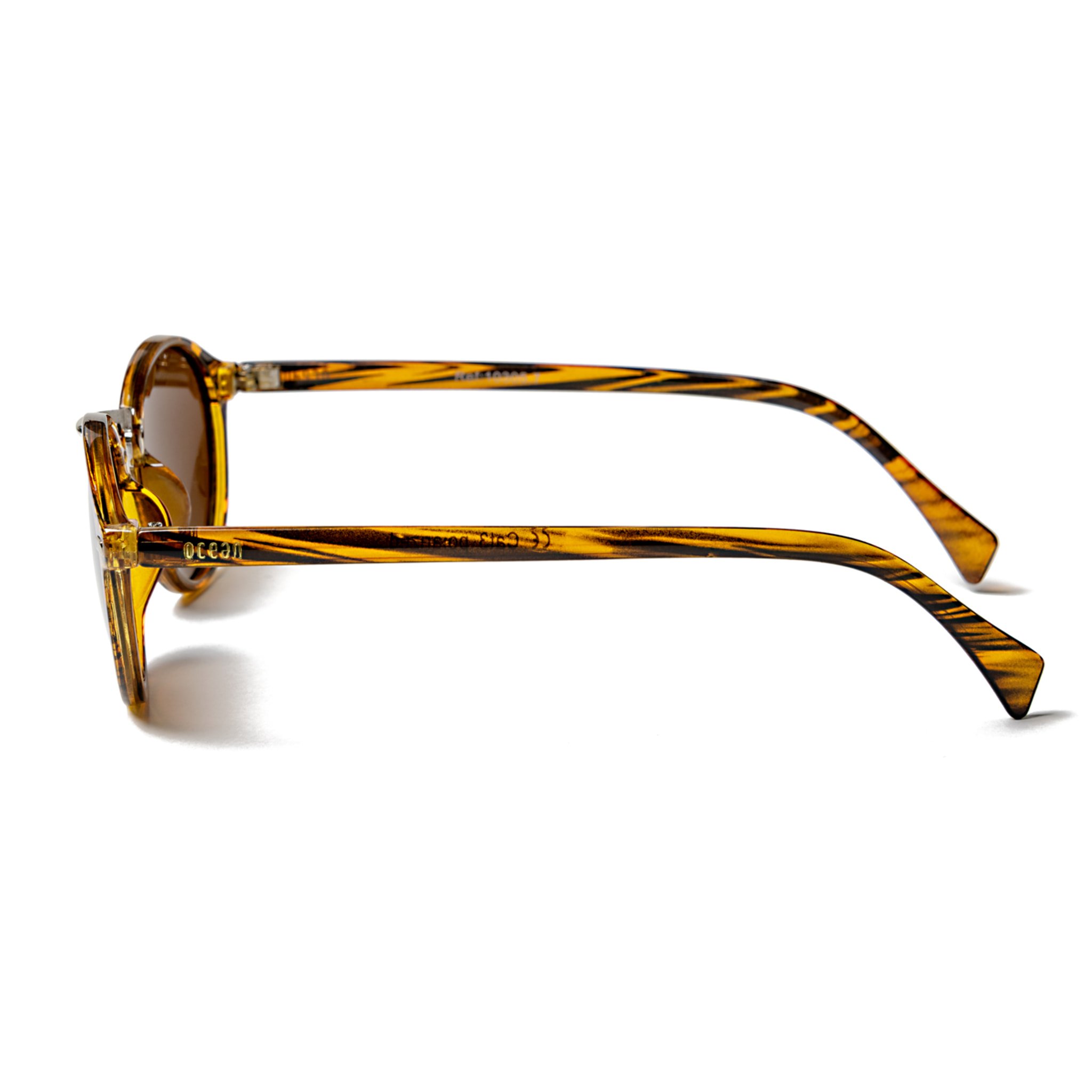 Gafas de sol OCEAN LILLE - Carey nariz de metal plateado brillante bisagra de metal / Marrón