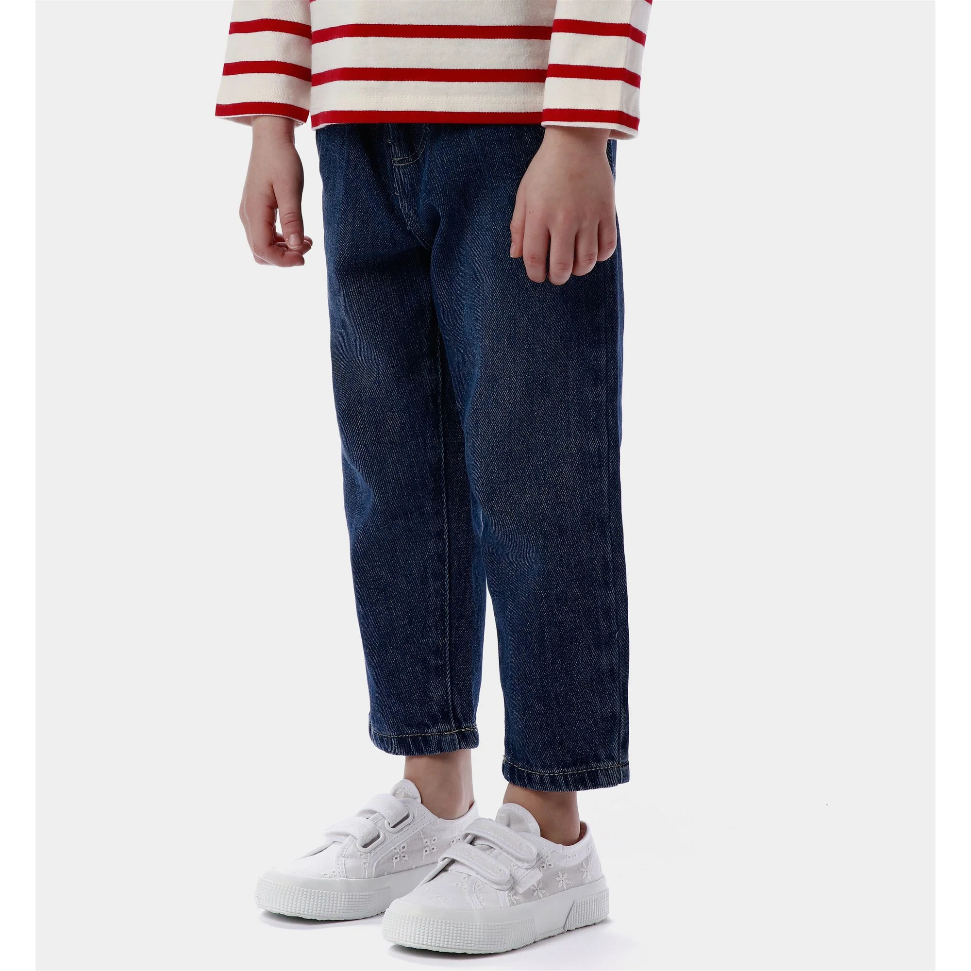 Le Superga Bambina Grigio 2750 Kids Straps Flower Sangallo