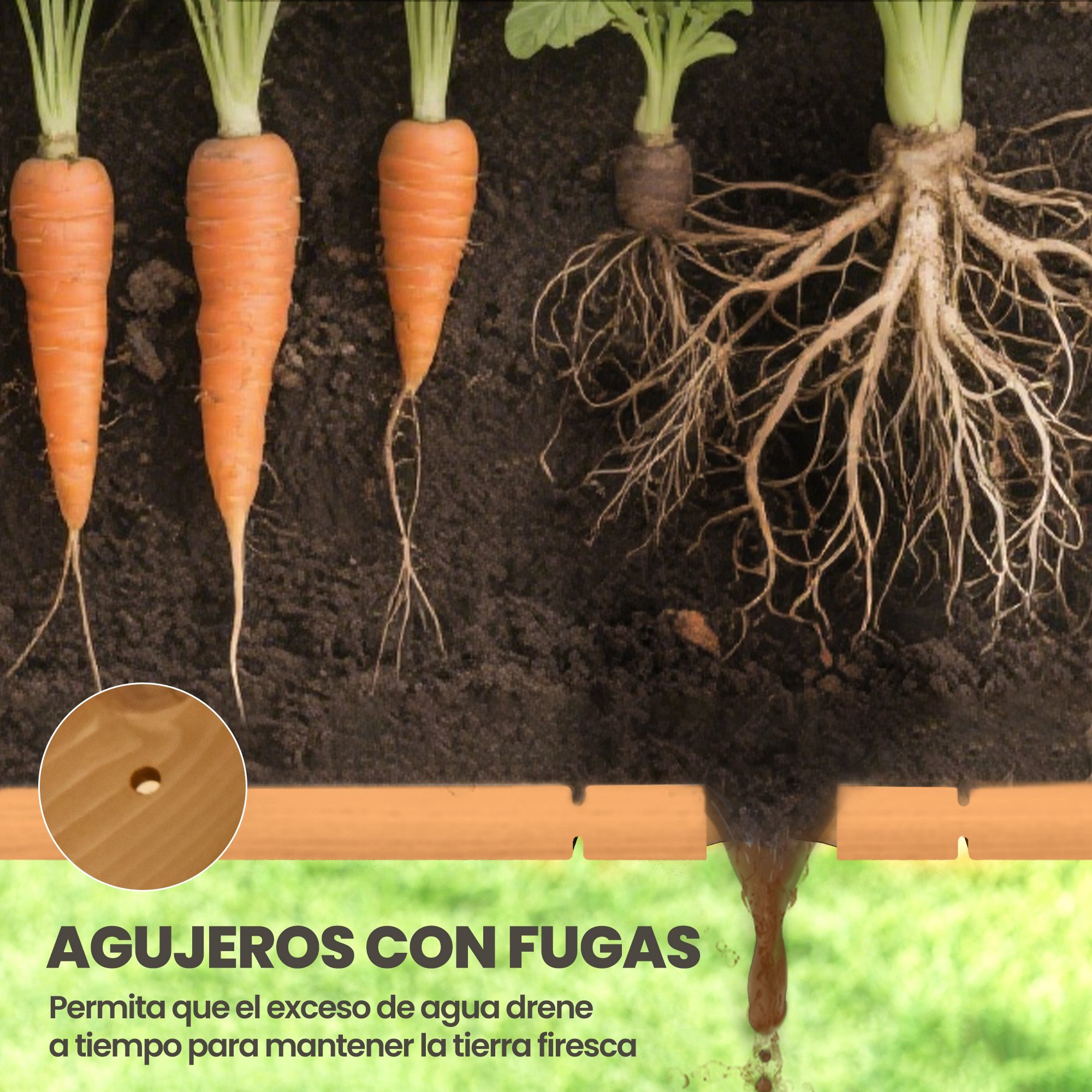 Huerto Urbano de Madera, Mesa de Cultivo con Estante Inferior, Jardinera Elevada para Cultivo, Plantas, Flores y Verduras, 110x46x76 cm, Natural