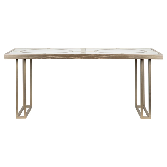 Mesa Comedor Madera-metal Champagne 180x90x77 Cm