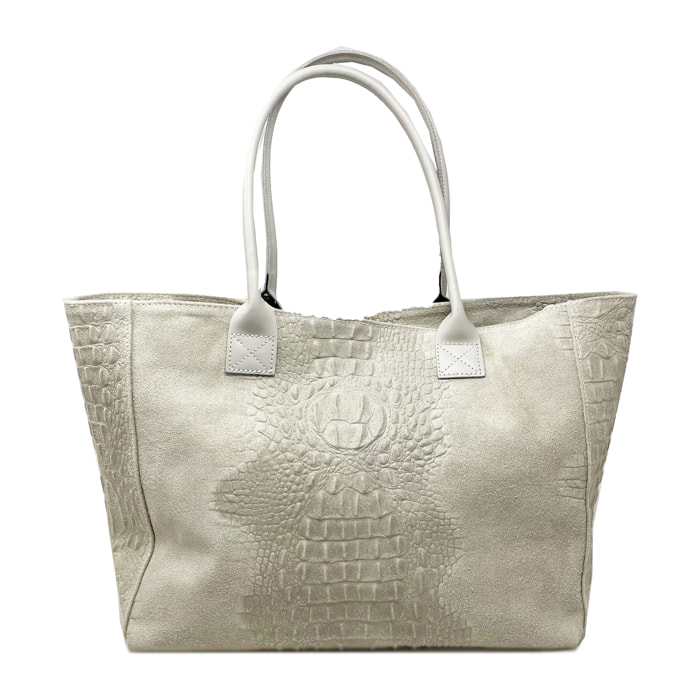 Chicca Borse - Borsa a Spalla Donna in Vera Pelle - Colore Cocco Beige