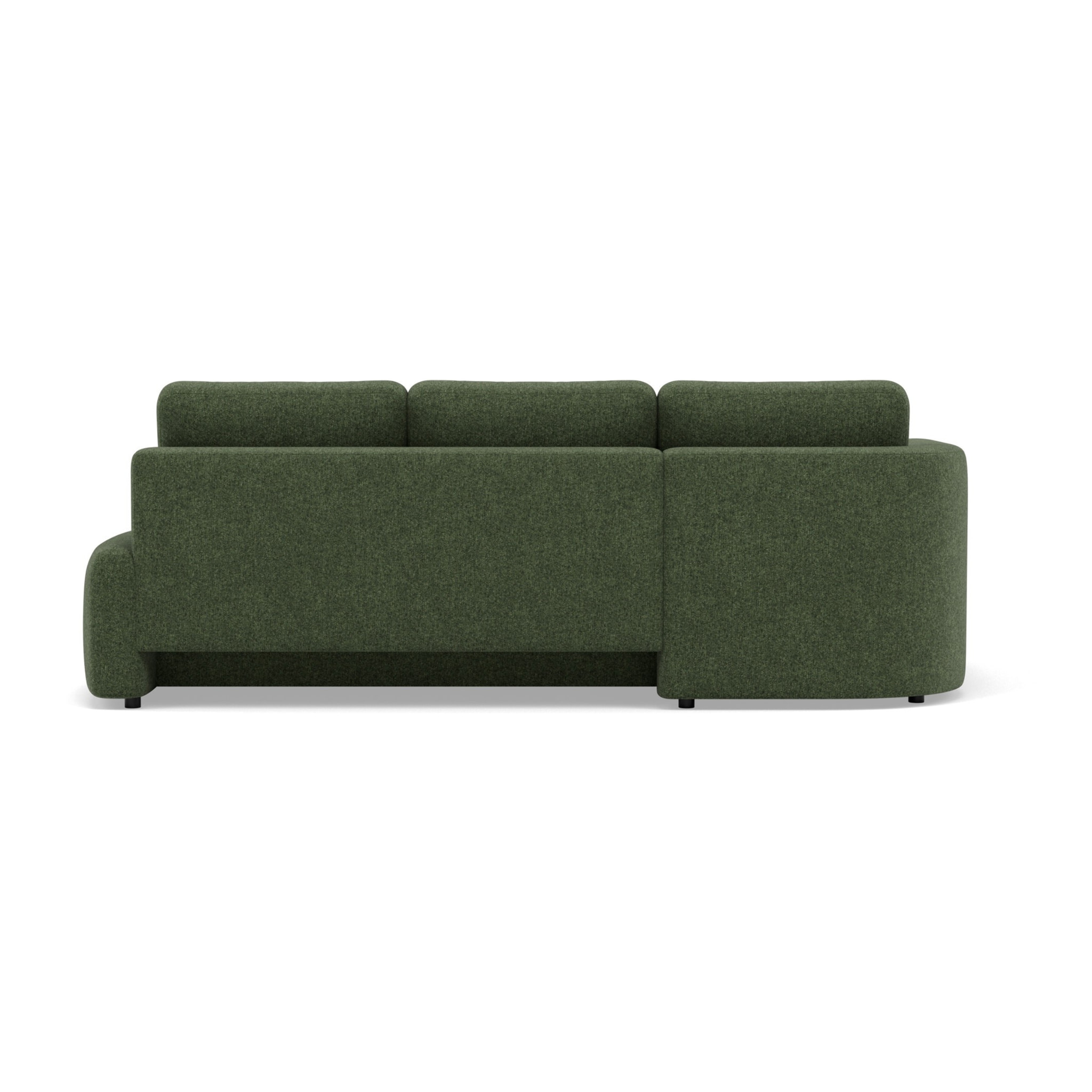 Mahina - canapé d'angle gauche 4 places convertible avec coffre en tissu texturé - Vert